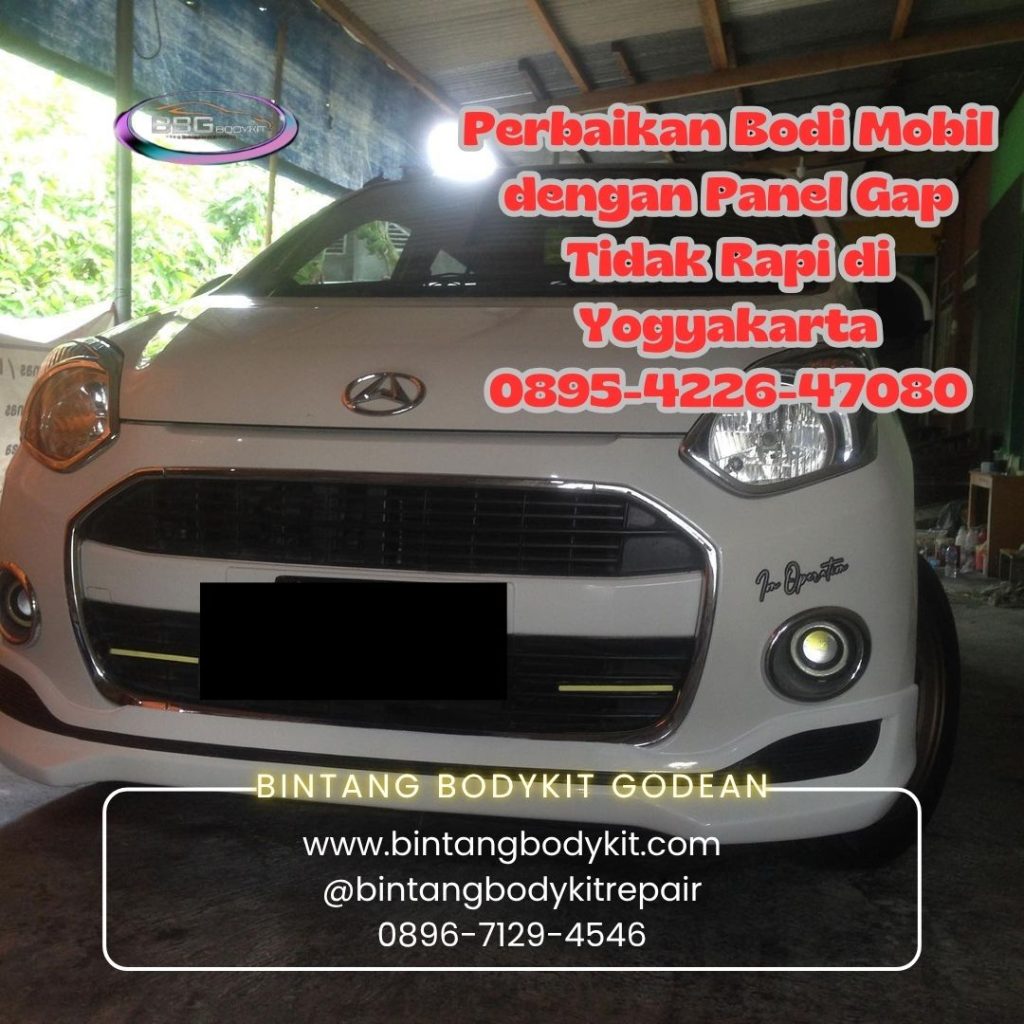 Perbaikan Bodi Mobil dengan Panel Gap Tidak Rapi di Yogyakarta