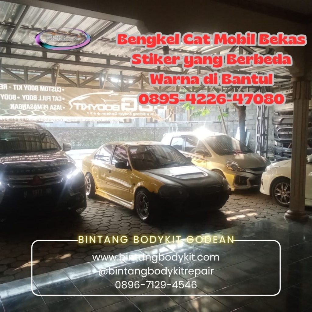 Bengkel Cat Mobil Bekas Stiker yang Berbeda Warna di Bantul