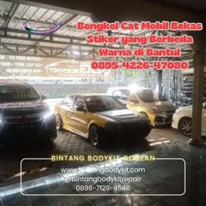 Bengkel Cat Mobil Bekas Stiker yang Berbeda Warna di Bantul